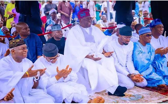 Tinubu attends Jum'at Service at Ansarudeen Society